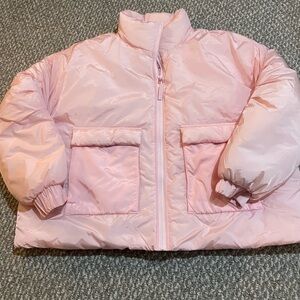 Fabletics Light Pink Cropped Puffer Jacket